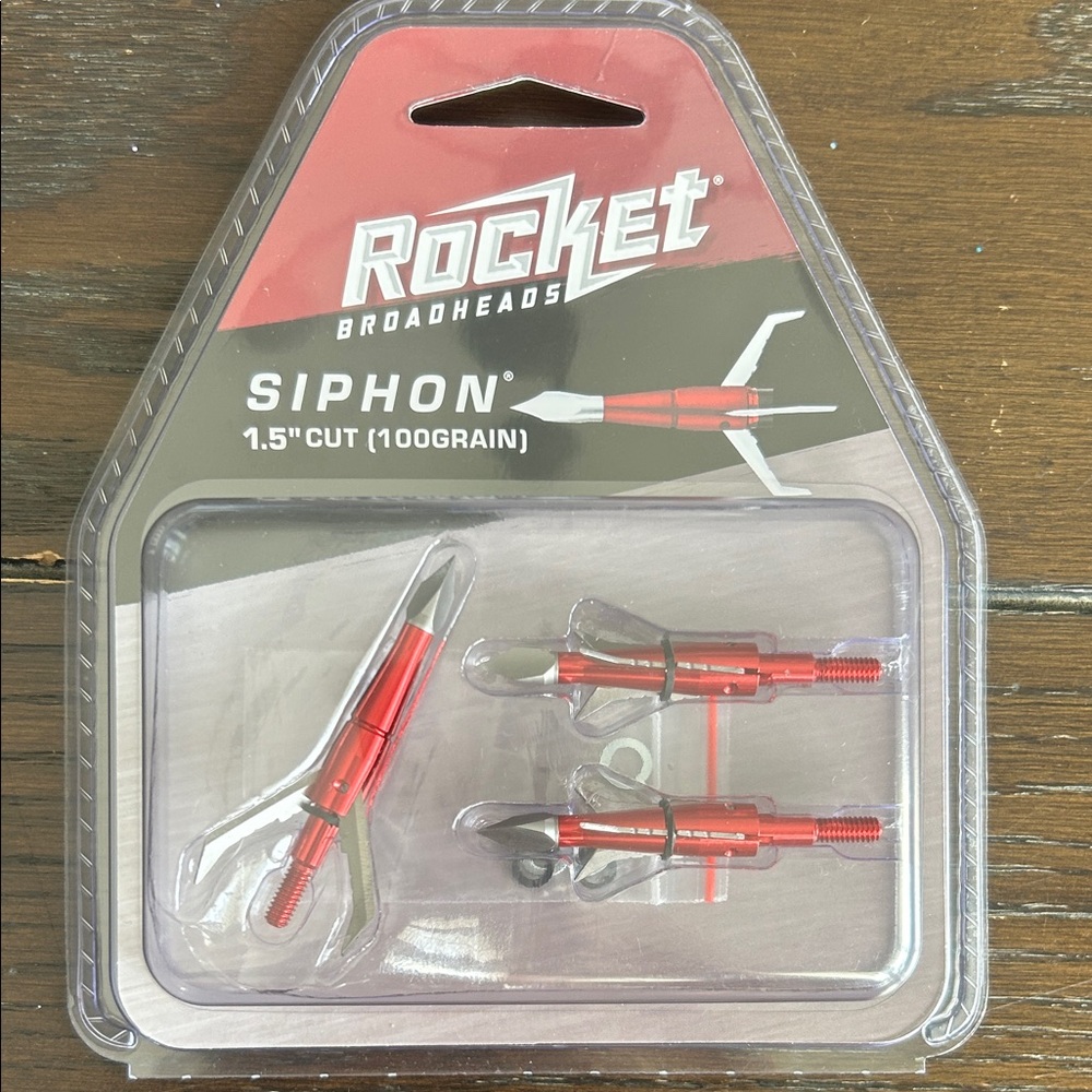 Broadheads Siphon 1.5" Cut (100 Grain) in Red - 3-Pack